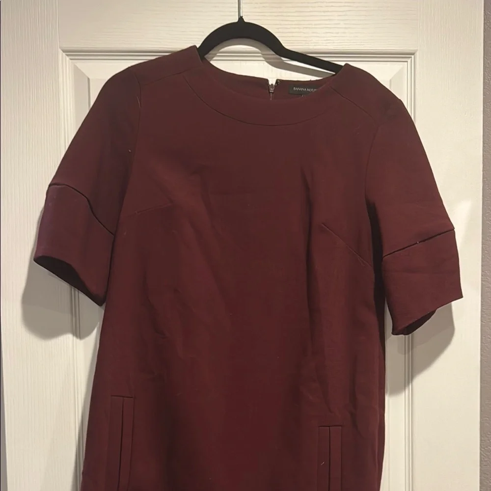 Banana Republic Burgundy and Black Mini Dress